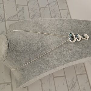 Silvertone Pebble Adjustable Necklace
